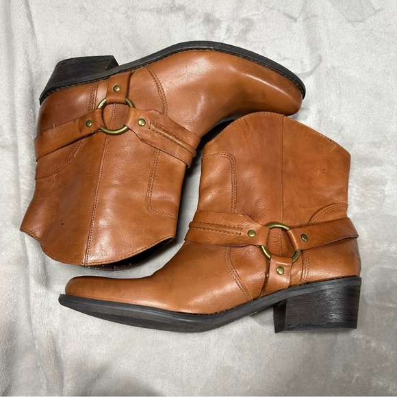 Franco Sarto Wade Western Cowboy Tan Leather Boots Sz 9 - Picture 3 of 9